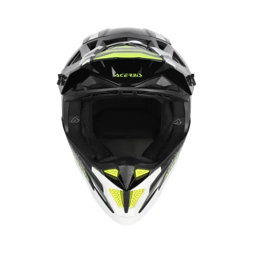 Bukósisak T711 M fekete-fehér-fluo sárga